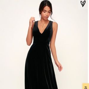 Black velvet maxi dress